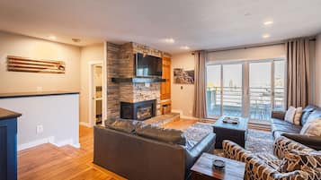 Smart TV, fireplace, printers