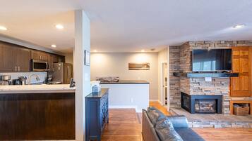 Smart TV, fireplace, printers