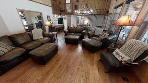 Smart TV, fireplace, DVD player, computer monitors