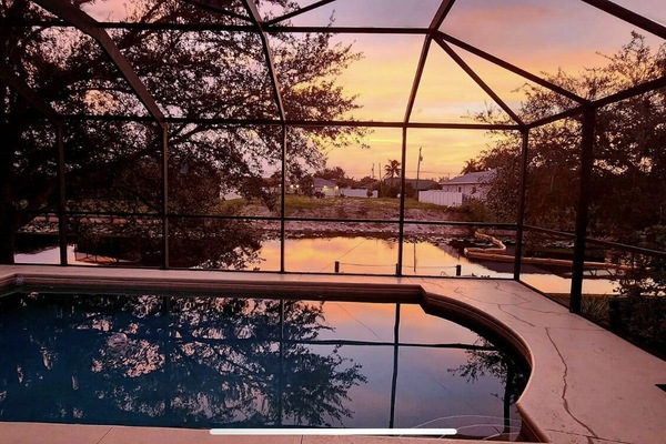 Enjoy the sunset by the pool