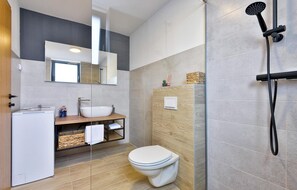 Bathtub, hair dryer