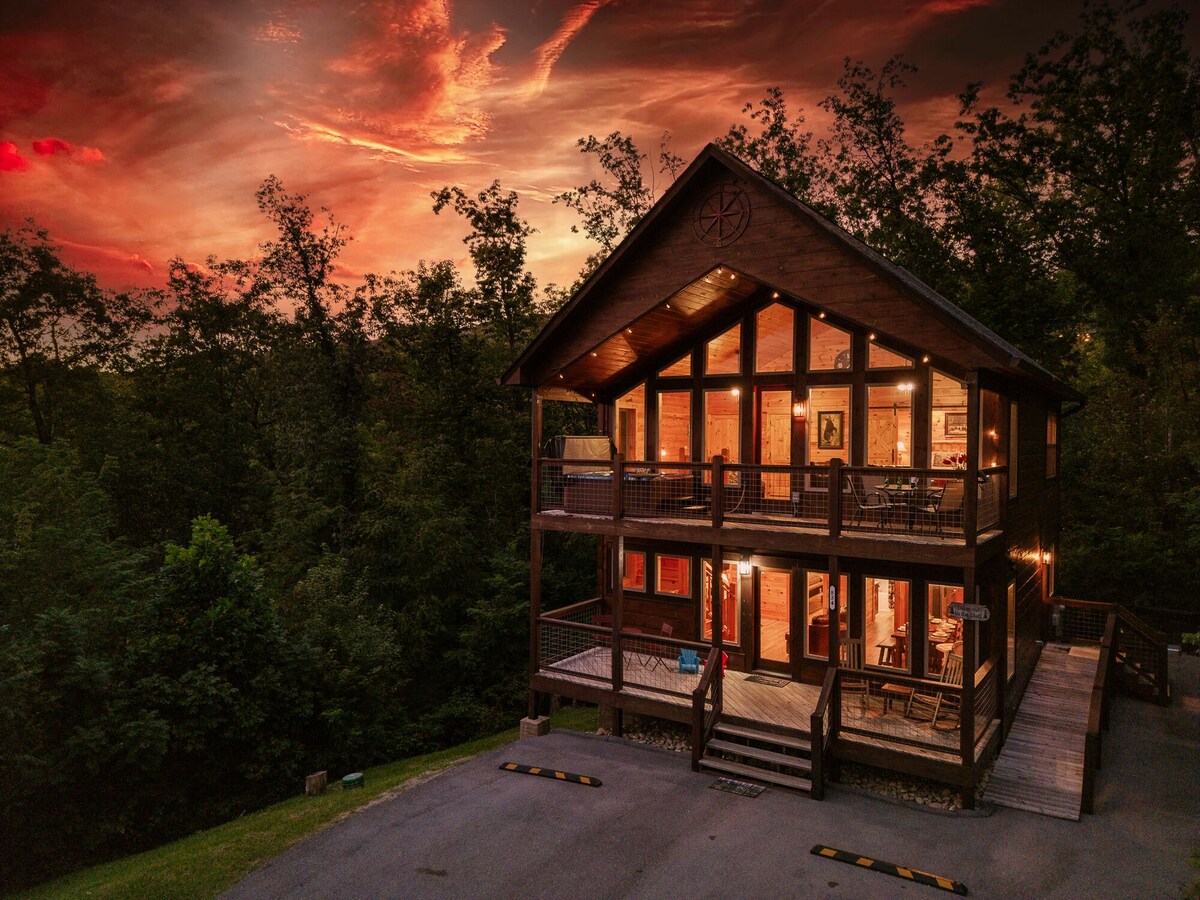 Photo 101 of Scenic Smoky Cabin: Epic Views, Hot Tub, Theater, Games & Dog Friendly