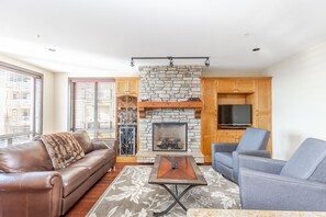 智能电视、壁炉、书