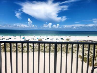 Beach front condo with balcony