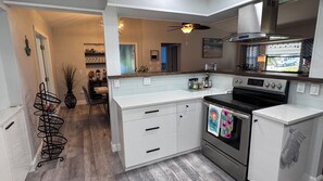 Fridge, microwave, stovetop, dishwasher