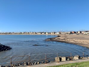 On the beach, beach towels - 'Bay View' Absolute Seafront 3 Bedroom House with Breath-taking Sea Views. (Newbiggin-by-the-Sea)