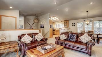 House, Multiple Beds, Hot Tub, Mountain View (Montgomery Estates Bliss) | Living area | 42-inch flat-screen TV with digital channels, fireplace