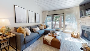 Condo, Multiple Beds, Patio, Mountain View (St. Anton Getaway) | Living room - St. Anton Getaway - Shared Bbq, Pool & Hot Tub (Mammoth Lakes)