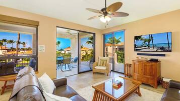 Villa, Multiple Beds, Balcony, Garden View (Shores at Waikoloa Beach Resort 315) | Living area | 42-inch flat-screen TV with digital channels, TV