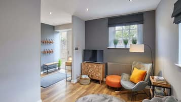 TV, DVD player, books, offices
