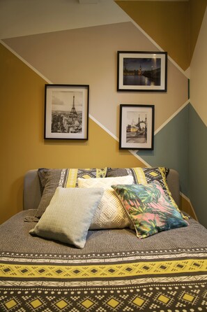 1 chambre, lit parapluie, Wi-Fi, draps fournis