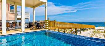 Beautiful Gulf-front house with private pool, lovely deck, elevator & AC