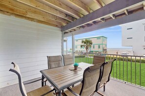 Outdoor dining - Wonderful Beachside Home w/Free WiFi, Central AC, Shared Pool, & Elevator (Orange Beach)