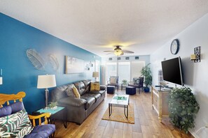 TV, DVD player, books