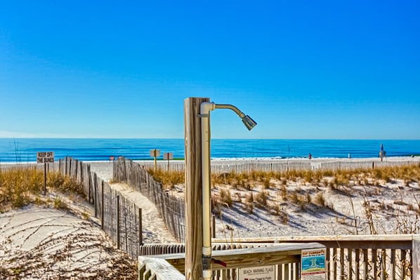 Enjoy the serene beachside atmosphere with access to the public beach.