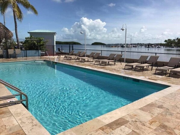 Outdoor pool, a heated pool
