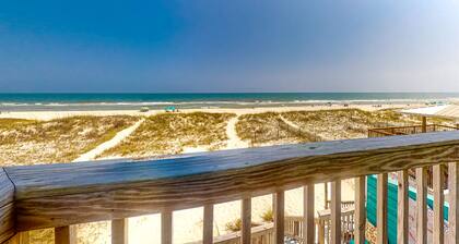 Waterfront beach home with deck, balcony, central AC, & washer/dryer