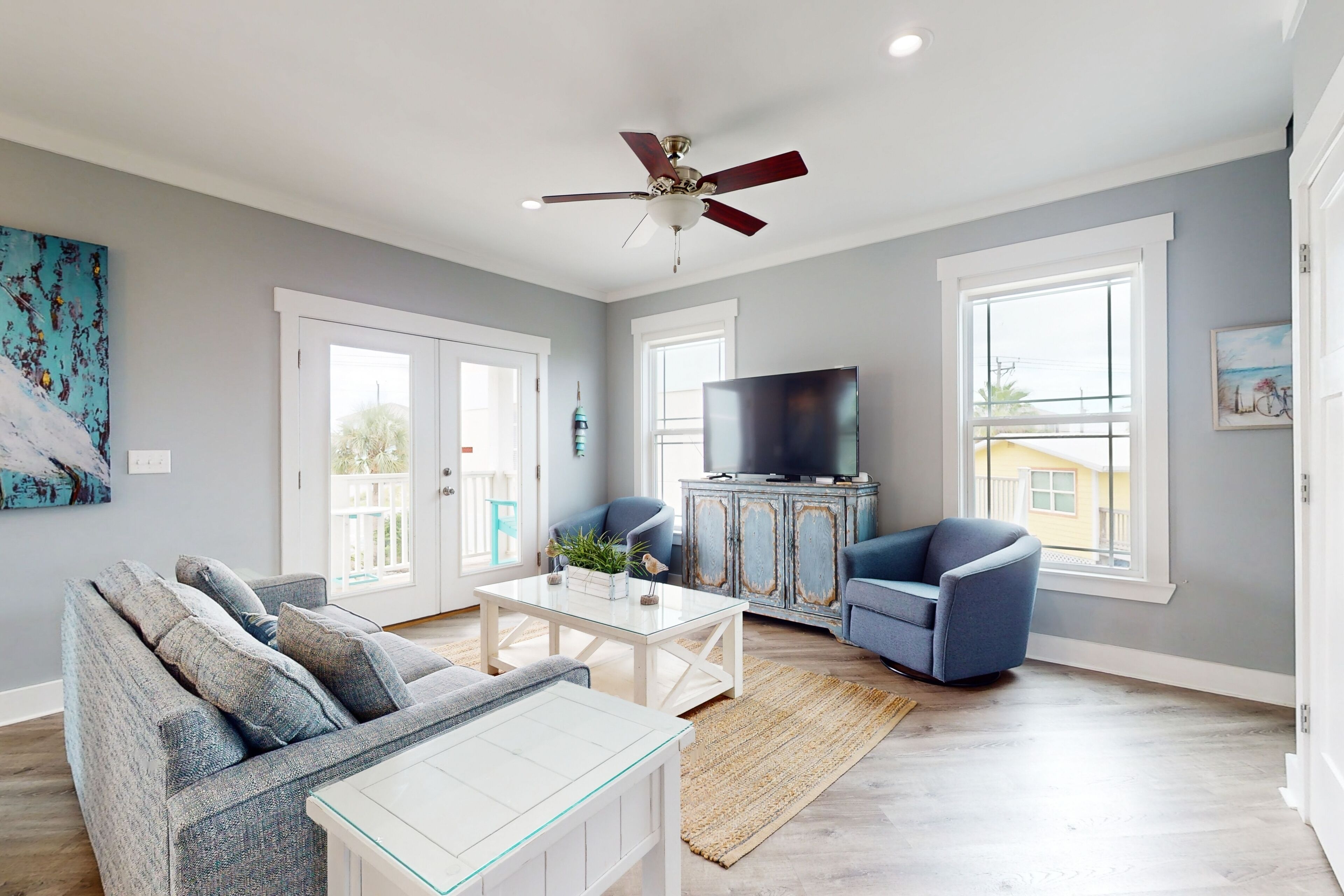 TV, DVD player, books