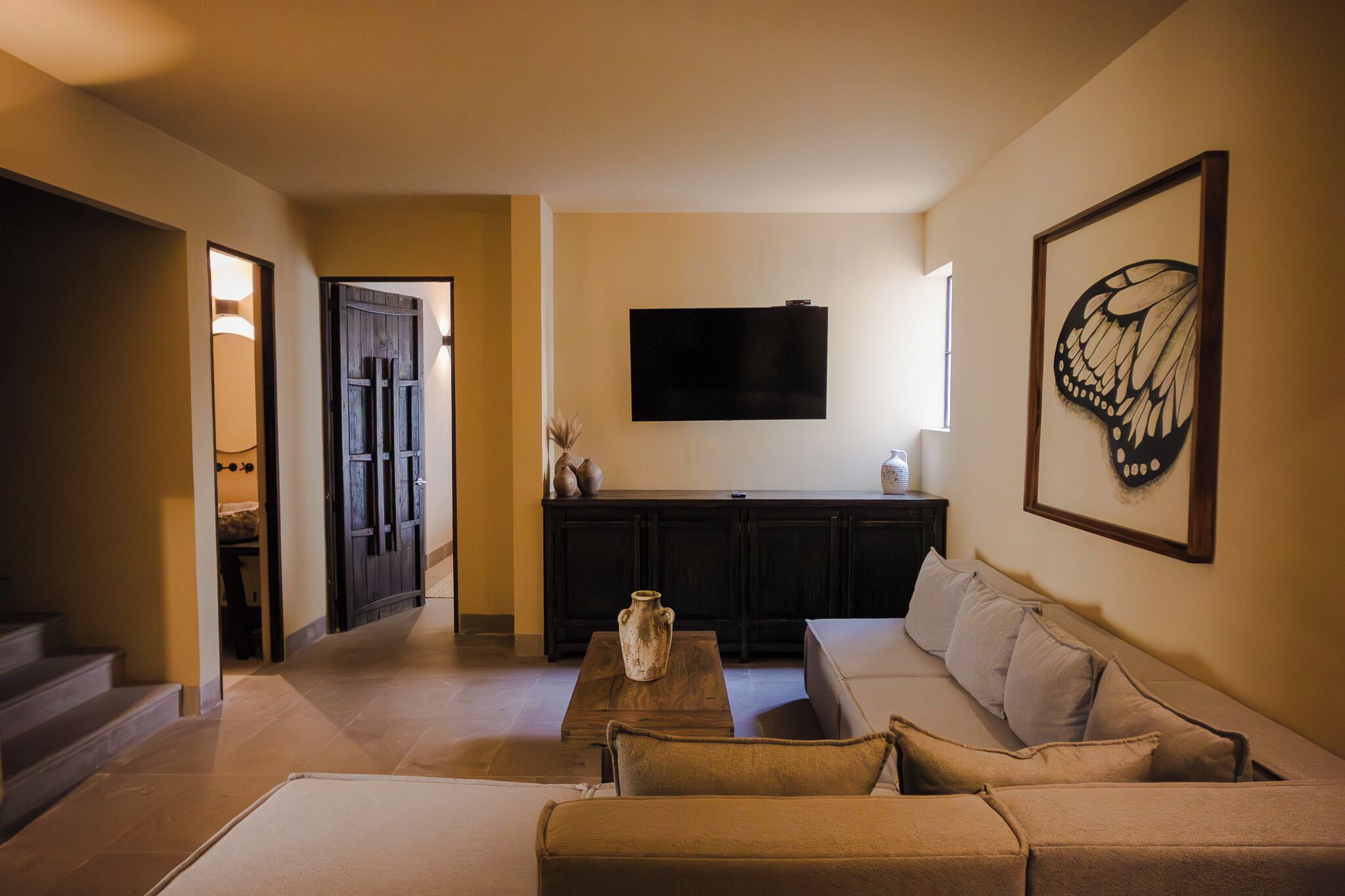 master suite | living area | 55-inch smart tv with cable channels, tv, netflix