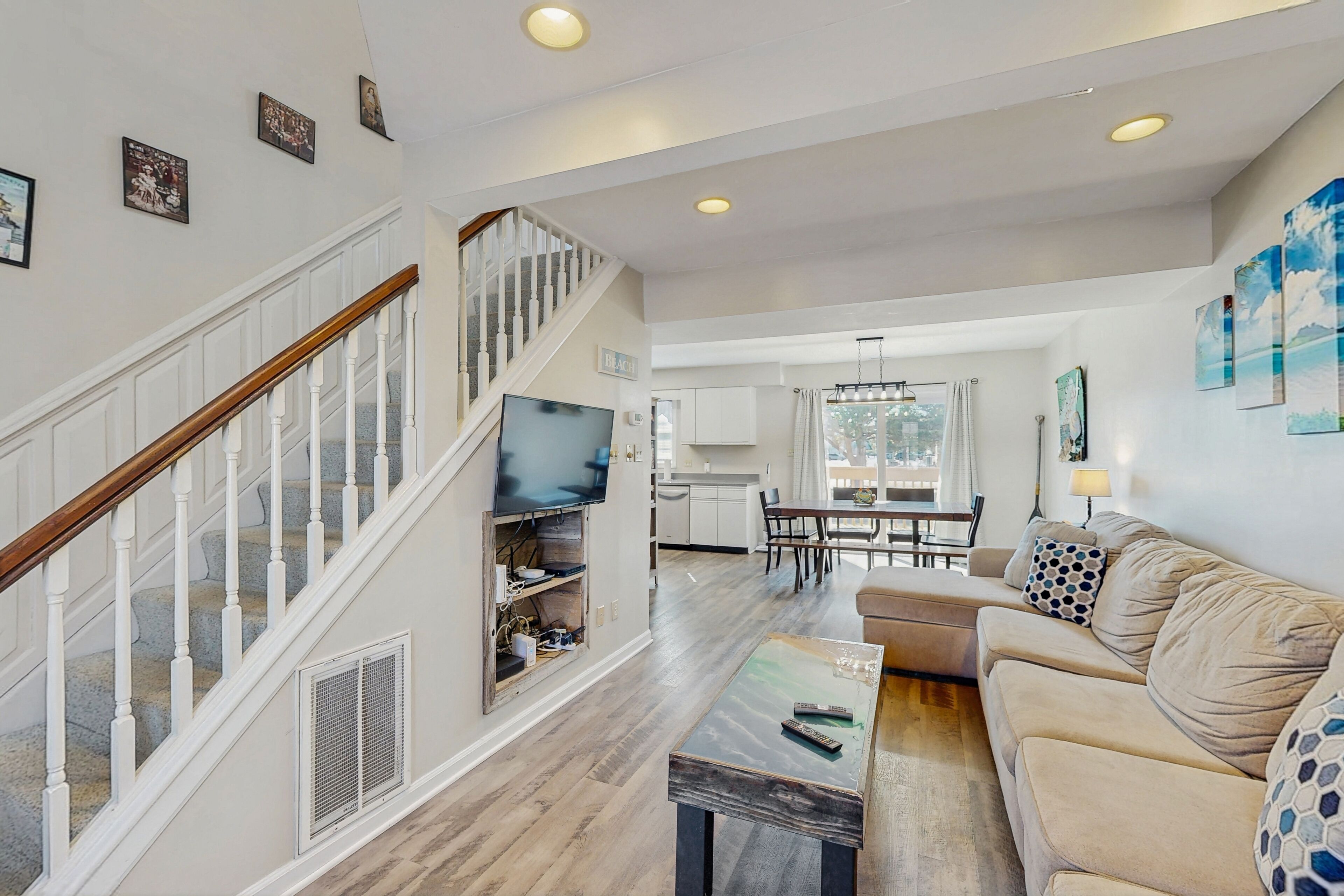 TV, video games, DVD player, video library