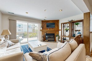 TV, fireplace, DVD player