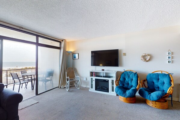 TV, fireplace, DVD player