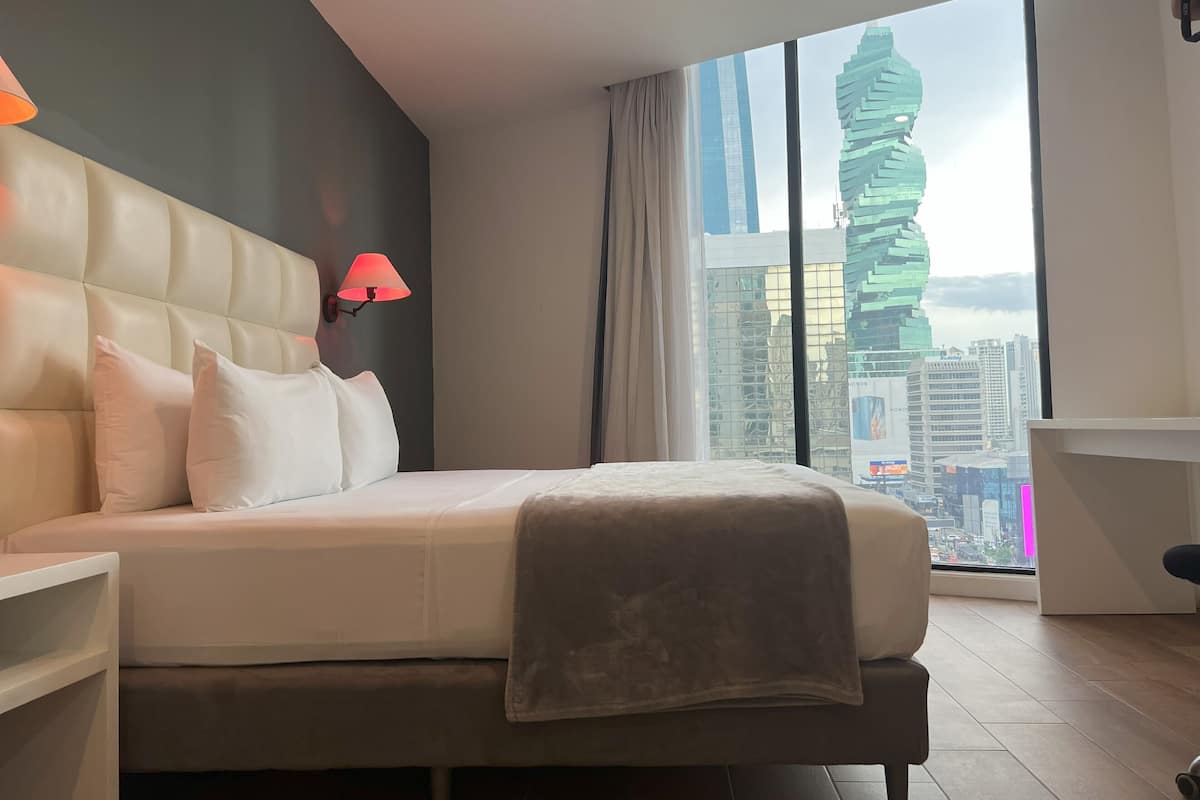 Hypo-allergenic bedding, memory foam beds, desk, laptop workspace