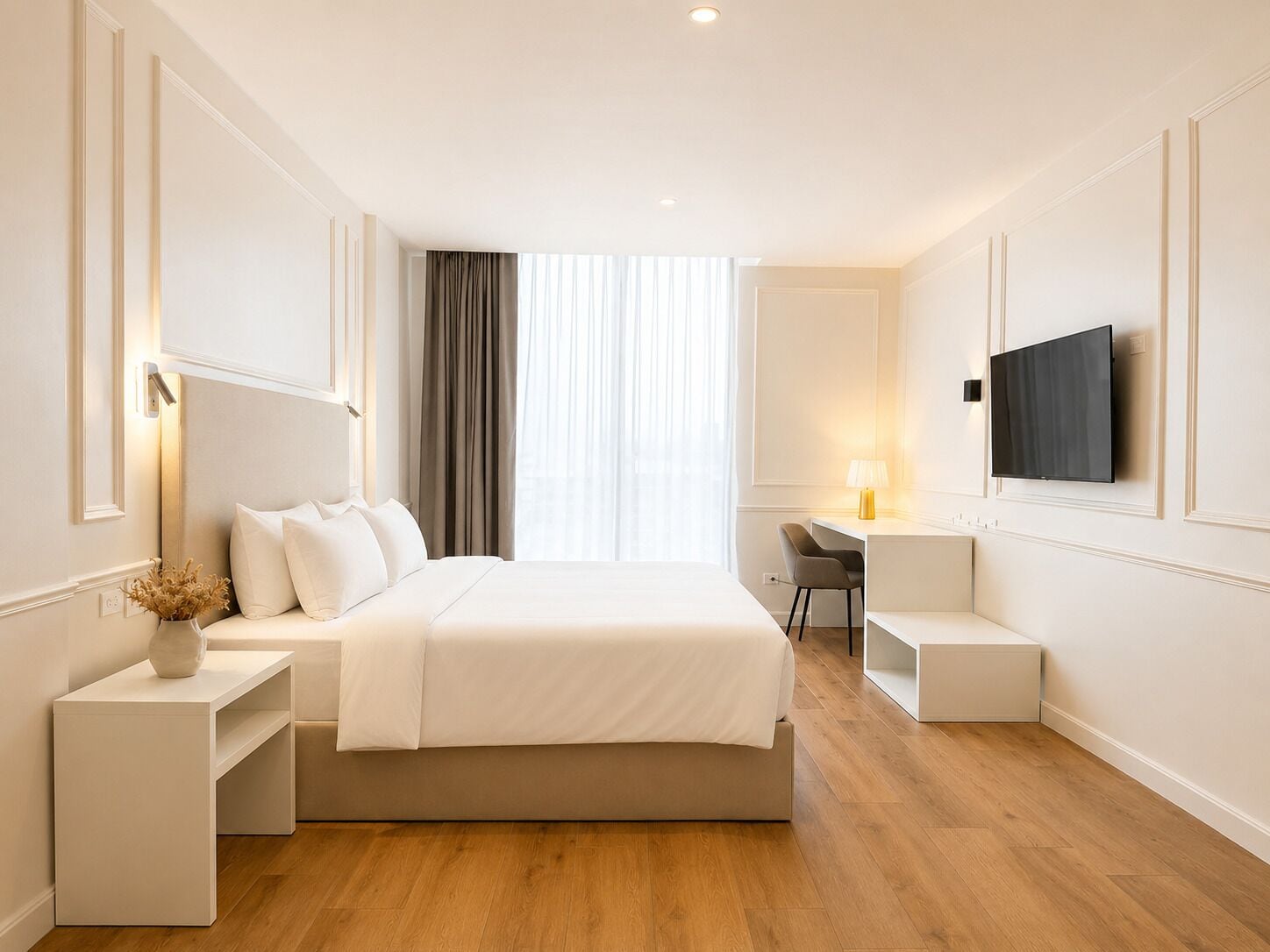 Executive Suite | Hypo-allergenic bedding, memory-foam beds, desk, laptop workspace