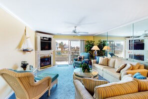 TV, fireplace, DVD player