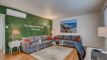 50-inch TV with cable channels, Netflix, iPod dock