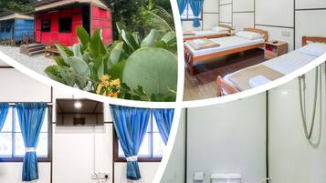 1 bedroom, desk, bed sheets