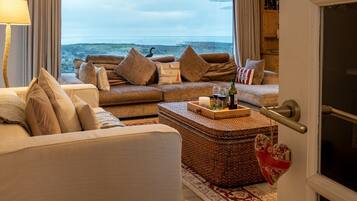 Televisio, takka, kirjoja