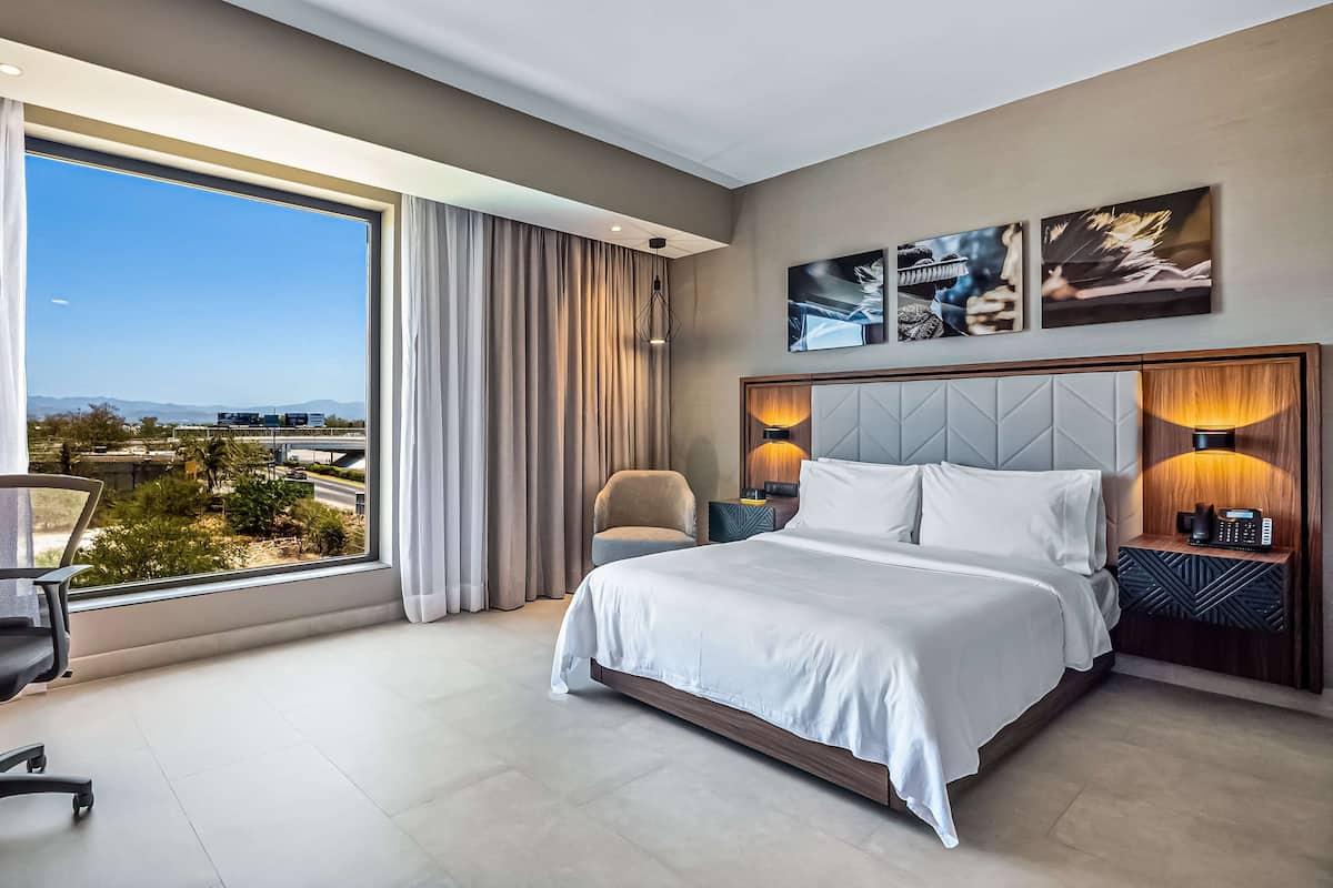 Chambre, 1 grand lit, accessible aux personnes à mobilité réduite (3x3 Shower)