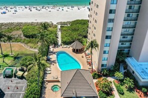 Pool | A heated pool - Rare Walkout Condo on Beach With Pool, spa and Tennis (Marco Island)