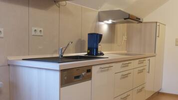 Kühlschrank, Mikrowelle, Herdplatte, Geschirrspüler