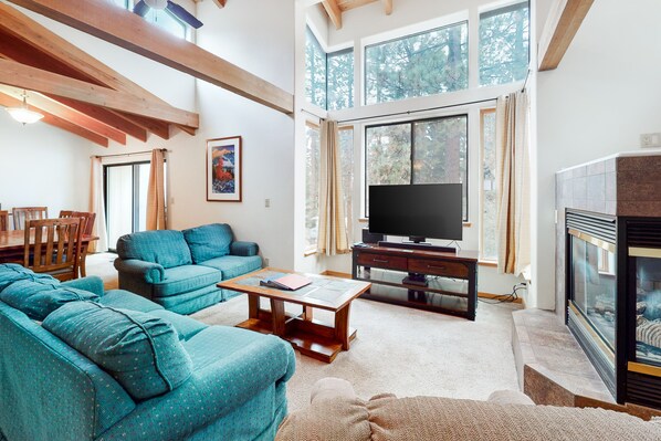 TV, fireplace, DVD player, ping pong