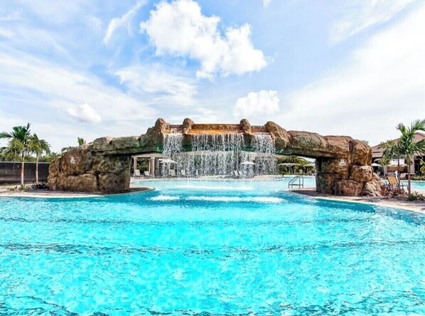 A heated pool, a lap pool