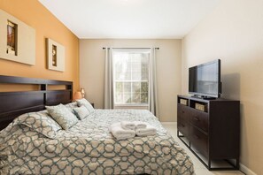 2 bedrooms, desk, iron/ironing board, travel cot