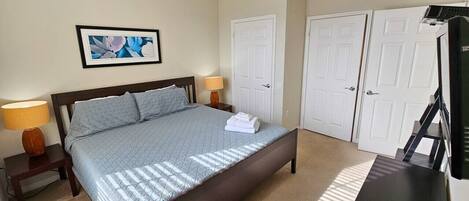 Desk, iron/ironing board, travel cot, free WiFi