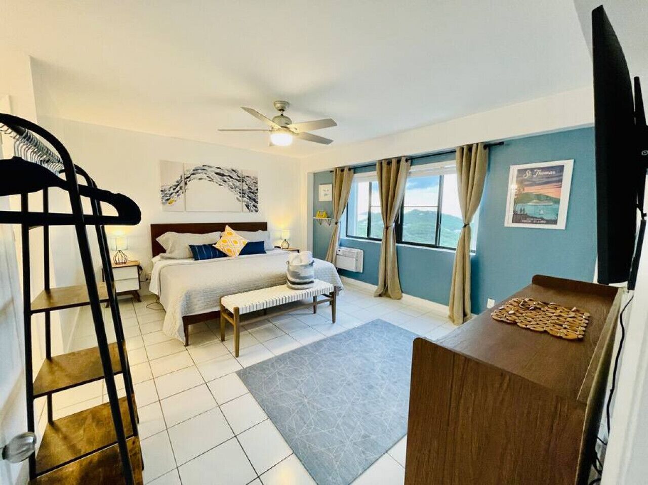 2 bedrooms, iron/ironing board, travel crib, free WiFi