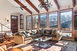 House (Top of Lemond Home) | Living area | Flat-screen TV, fireplace, computer monitors - Top of Lemond Home (Snowmass Village)