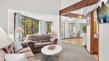 Flat-screen TV, DVD player