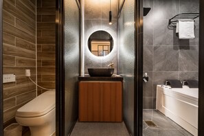 Free toiletries, hair dryer, bathrobes, bidet