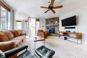 TV, fireplace, DVD player