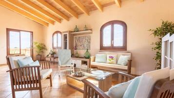 Una televisión, una chimenea, una mesa de tenis de mesa