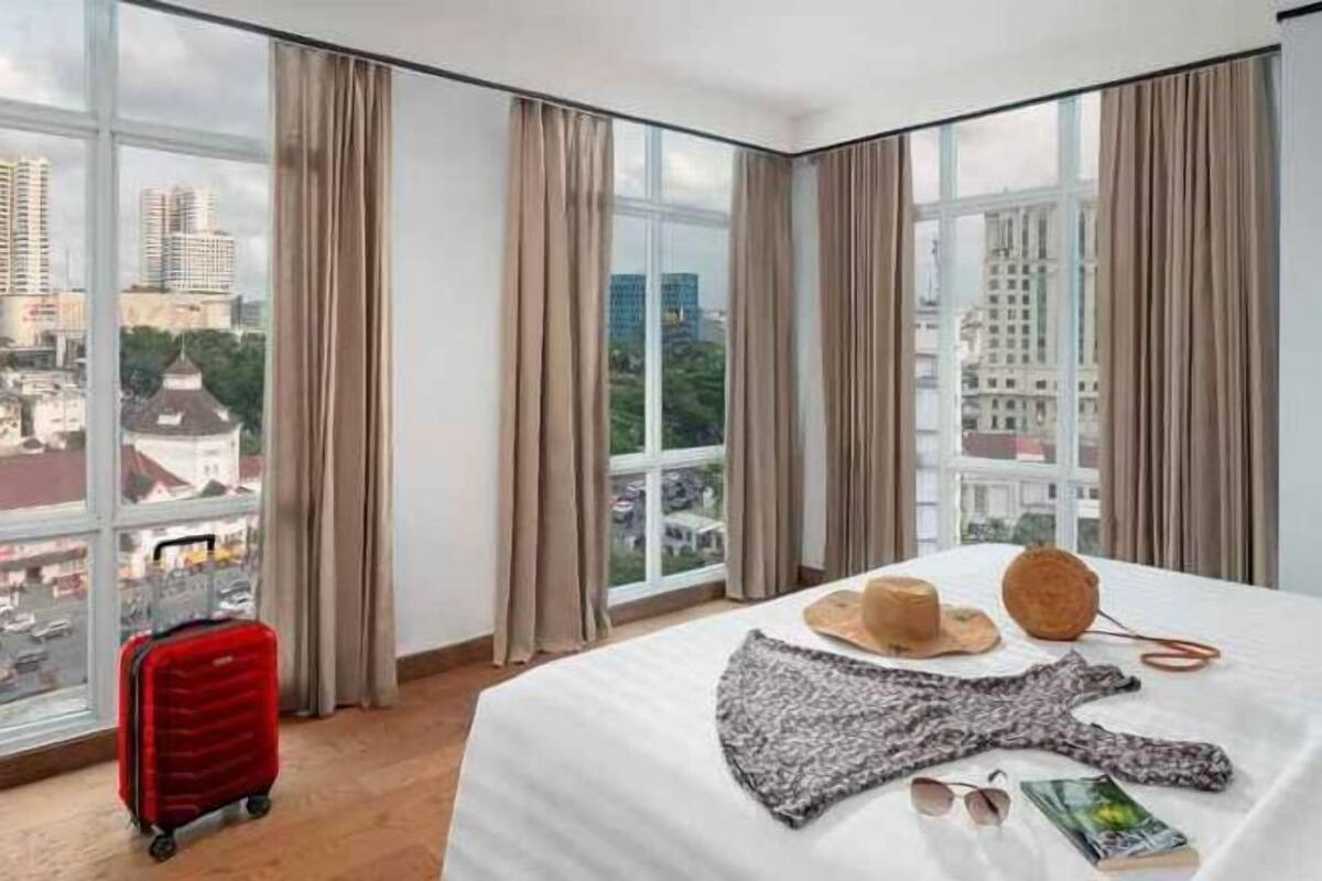 2 kamar tidur, meja kerja, Wi-Fi gratis, dan seprai linen