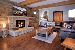 TV, fireplace, offices