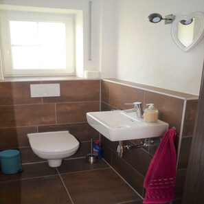 Regadera, secadora de cabello, toallas, jabón 