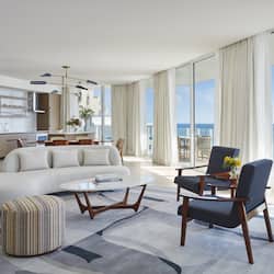 Panoramic Oceanfront Two Bedroom Residence | Premium bedding, down comforters, minibar, desk