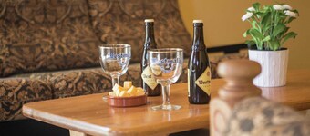 Denne koselige øvre etasje på en gård